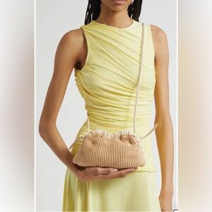 Mansur Gavriel Mini Cloud Woven Raffia Clutch